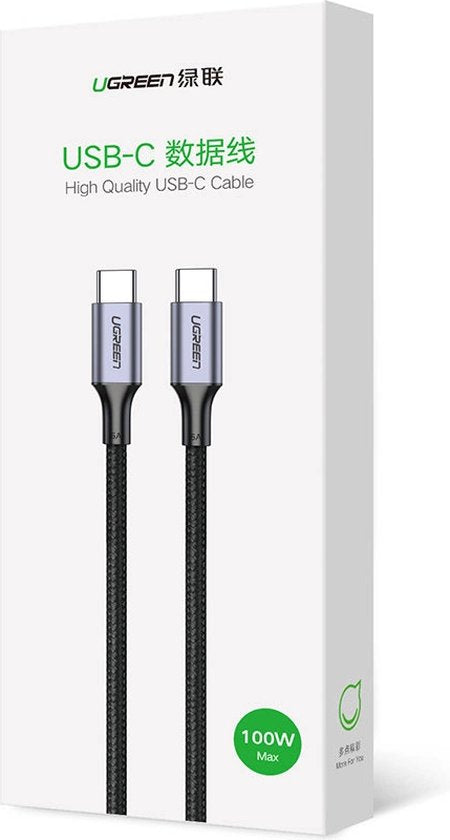 Ugreen USB-C kabel - 100W stroomvoorziening Quick Charge FCP 5A - 3 meter - Grijs