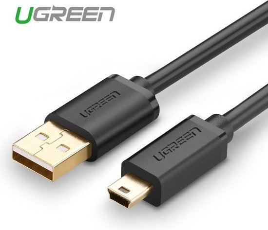 Ugreen USB naar mini USB kabel - 480 Mbps - 1,5 m - Zwart - US132