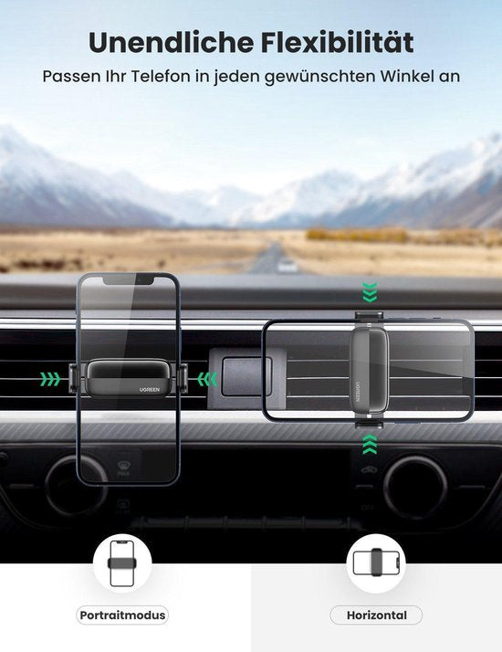 Ugreen telefoonhouder - universeel verstelbaar - ventilatierooster - Zwart