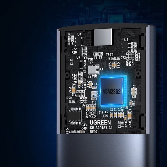 UGREEN M.2 NVMe SSD behuizing - USB-C 3.1 Gen 2 10 Gbps UASP - M en M&B key - 2230/2242/2260/2280 - tot 2 TB
