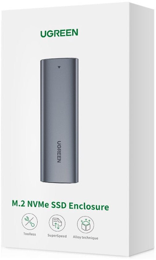 UGREEN M.2 NVMe SSD behuizing - USB-C 3.1 Gen 2 10 Gbps UASP - M en M&B key - 2230/2242/2260/2280 - tot 2 TB