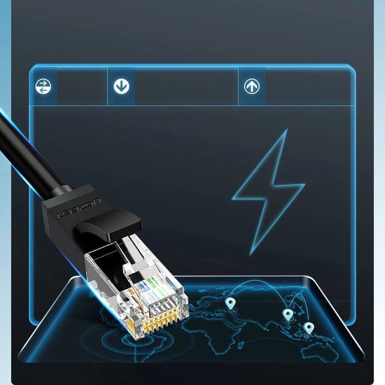 Ugreen internetkabel - CAT 6 UTP 1000 Mbps - 2 meter - Zwart