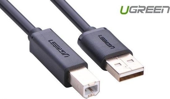 Ugreen USB 2.0 Type B printerkabel - mannelijk naar mannelijk - 480 Mbps - 2 meter - US135-20847 - Zwart