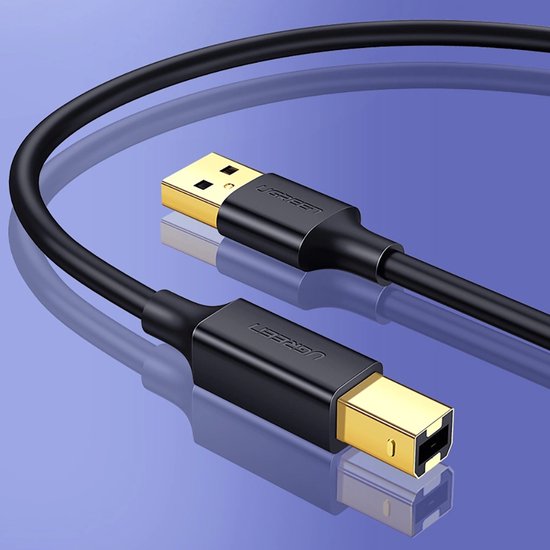 Ugreen USB 2.0 Type B printerkabel - mannelijk naar mannelijk - 480 Mbps - 2 meter - US135-20847 - Zwart
