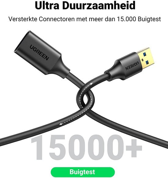Ugreen USB verlengkabel - USB naar USB 3.0 - 3 meter - Zwart