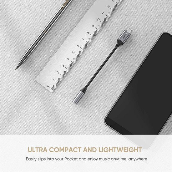 Ugreen USB-C naar 3,5 mm jack adapter - 11 cm