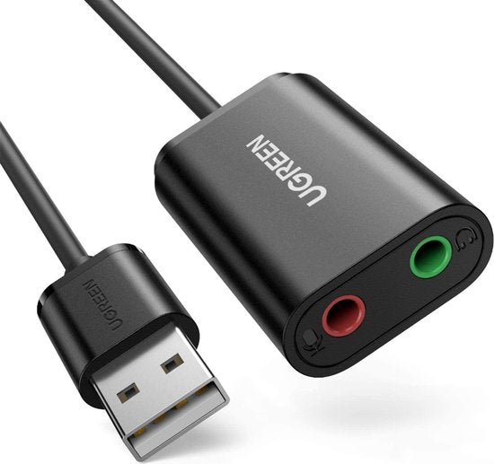 Ugreen externe USB geluidskaart - voor koptelefoon en microfoon