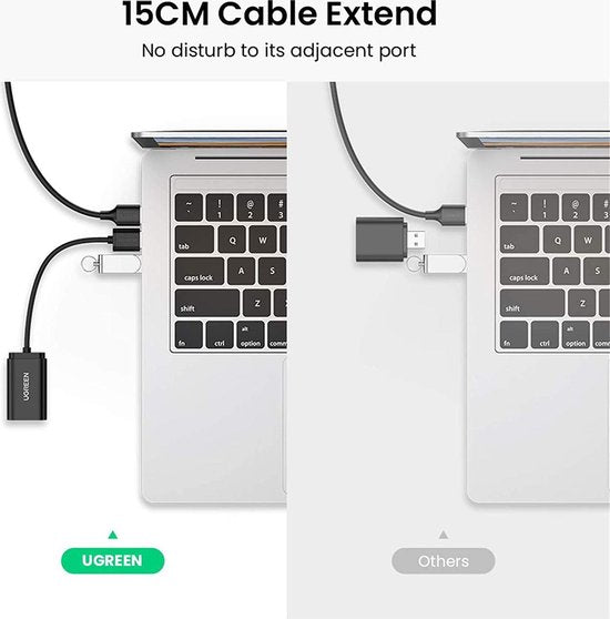 Ugreen externe USB geluidskaart - voor koptelefoon en microfoon
