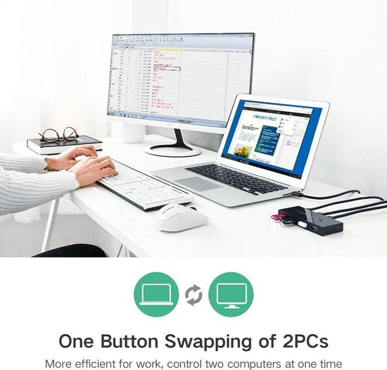 UGREEN USB 2.0 sharing switch - 4 ports - Black