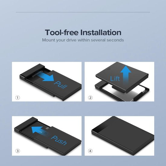 Ugreen externe harde schijf behuizing - 2,5 inch SATA HDD/SSD USB 3.0 - Zwart