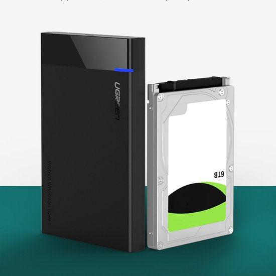 Ugreen externe harde schijf behuizing - 2,5 inch SATA HDD/SSD USB 3.0 - Zwart