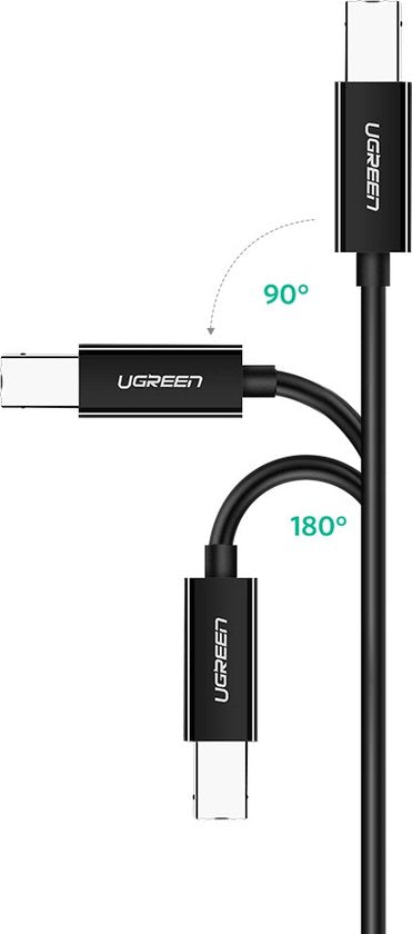 Ugreen printerkabel - USB 2.0 USB-C - 2 meter - Zwart
