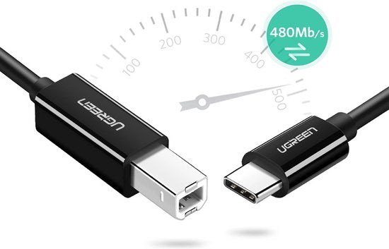 Ugreen printerkabel - USB 2.0 USB-C - 2 meter - Zwart