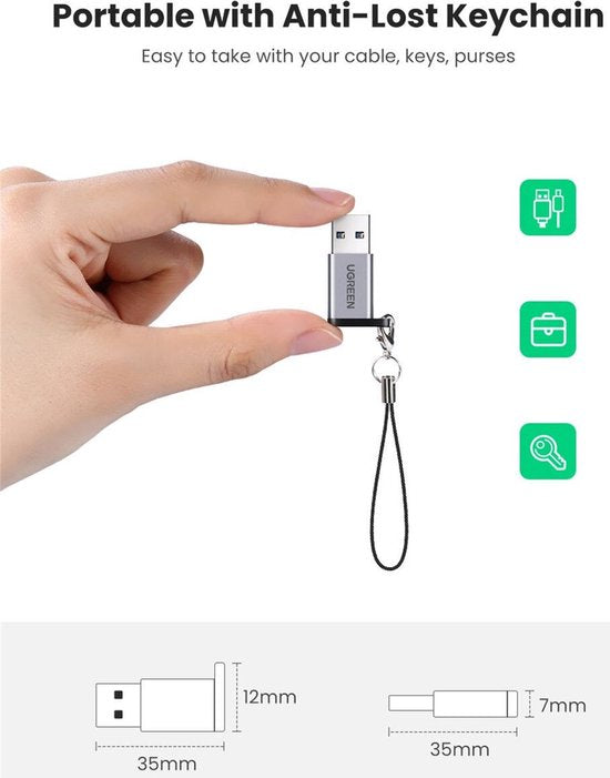 Ugreen USB-A 3.0 to USB-C adapter - Grey