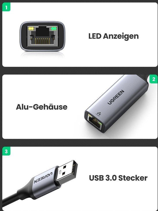 Ugreen netwerkadapter - 1000 Mbit/s