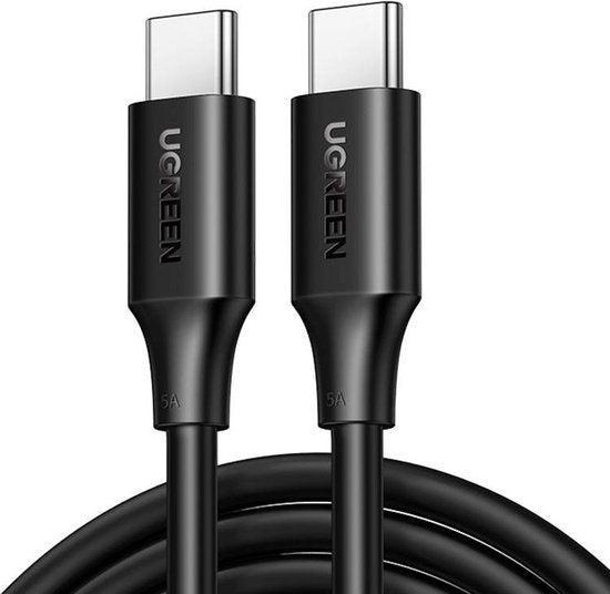 Ugreen USB-C naar USB-C kabel - geschikt voor smartphones tablets en laptops - 0,5 meter - Zwart
