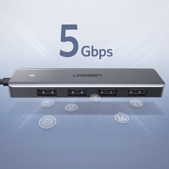 Ugreen Power Hub splitter - USB-C naar 4x USB 3.0 + USB-C