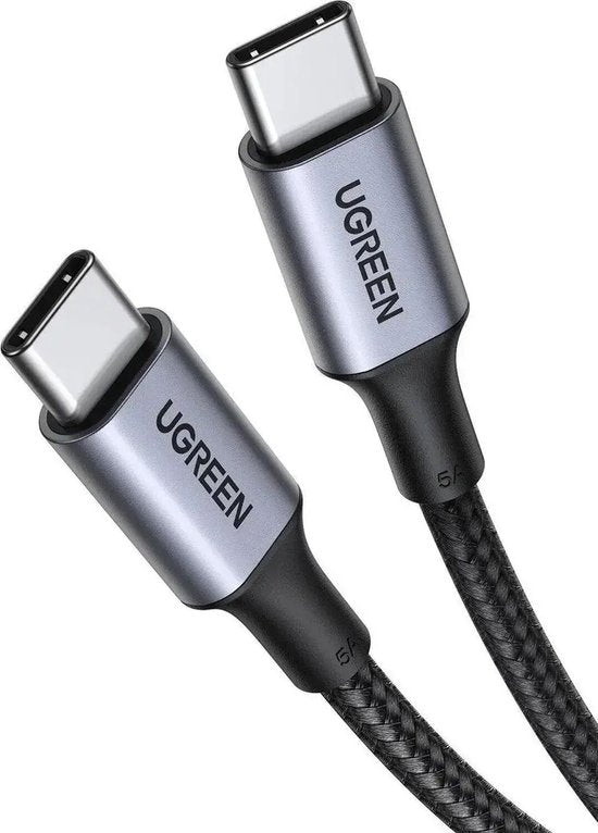 Ugreen USB-C kabel - gevlochten 100W 5A - 2 m - Zwart