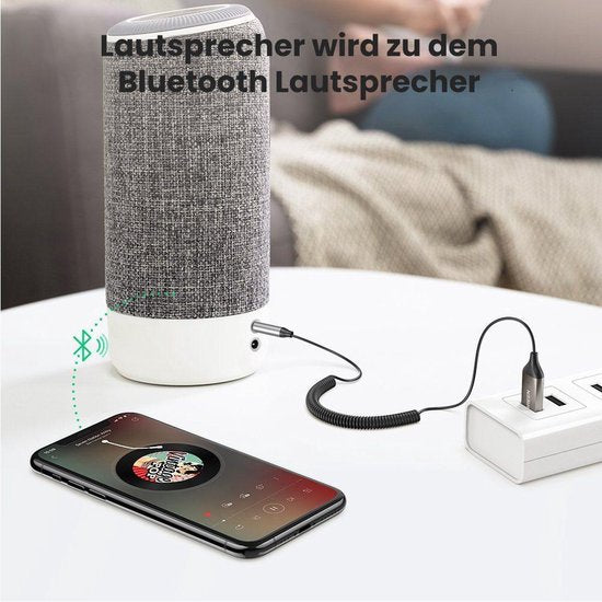 Bluetooth adapter - USB 2.0 naar 3,5 mm jack BT 5.0 - ingebouwde microfoon