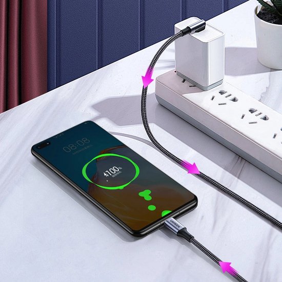 UGREEN USB-C naar USB-C oplaadkabel - 90 graden haaks - 100 W PD 3.0 PPS - 1 meter