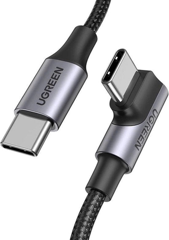 UGREEN USB-C naar USB-C oplaadkabel - 90 graden haaks - 100 W PD 3.0 PPS - 1 meter