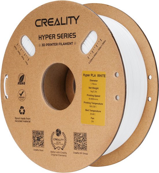 Creality Hyper PLA filament - 1,75 mm - 1 kg - Wit