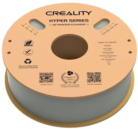 Creality Hyper PLA filament - 1,75 mm - 1 kg - Wit