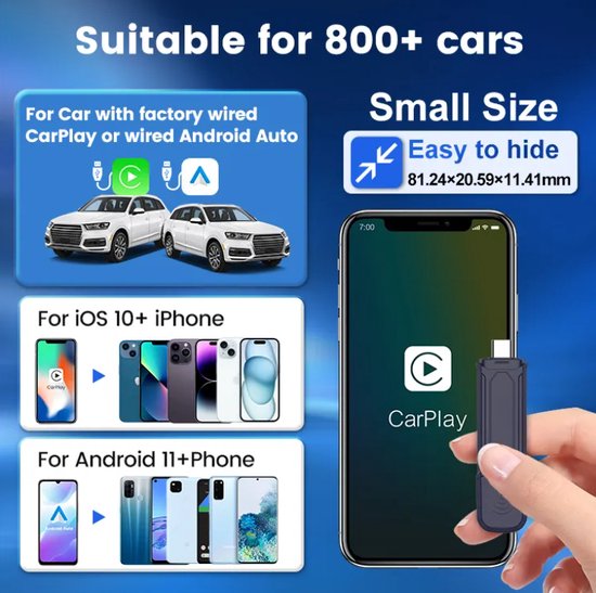 CarlinKit Mini SE Pro dongel - 2-in-1 draadloze CarPlay Android Auto