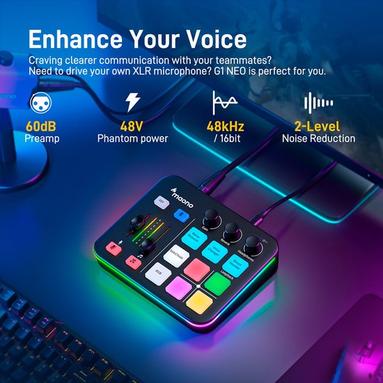 Maonocaster G1 NEO audiomixer - streaming gaming