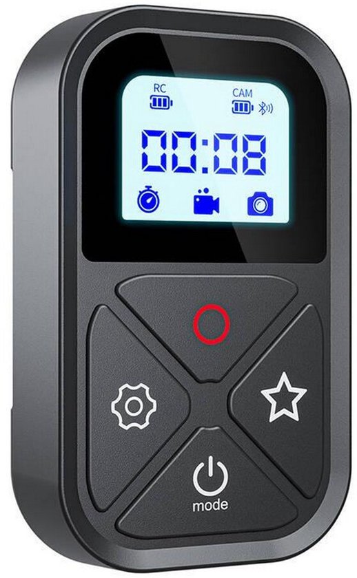 Telesin T10 afstandsbediening - draadloos bluetooth - voor GoPro 13/12/11/10/9/8 en smartphone - inclusief polsband en display - Zwart