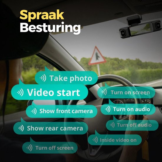 Botslab G980H dashcam - 4-kanaals 4K wifi GPS 360 graden parkeermodus - 128 GB