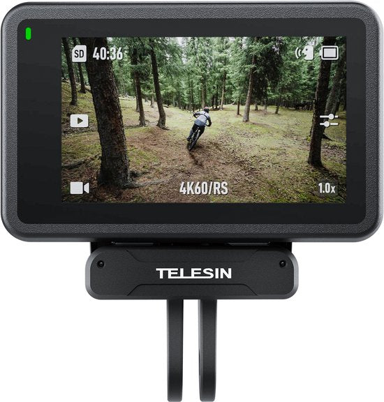 Telesin dual claw mount - magnetisch quick release - geschikt voor DJI Osmo Action 3/4/5 - aluminium - Zwart