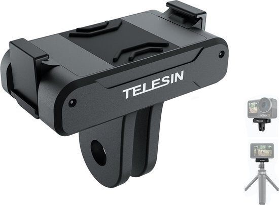 Telesin dual claw mount - magnetisch quick release - geschikt voor DJI Osmo Action 3/4/5 - aluminium - Zwart