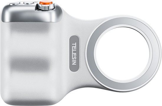 Telesin Fun Shot Magnetic Grip 2 cameragreep - MagSafe telefoongrip - zoom- en sluiterknop - inclusief bluetooth afstandsbediening - Wit