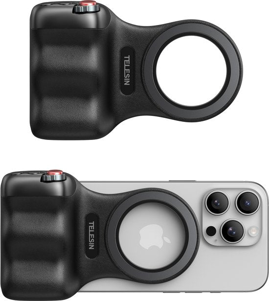 Telesin Fun Shot Magnetic Grip 2 cameragreep - MagSafe bluetooth afstandsbediening - universeel - Zwart