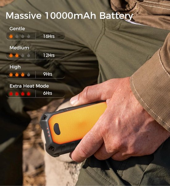 Ocoopa XTR handwarmer - 3-in-1 oplaadbaar - met powerbank en zaklamp - 10.000 mAh - IP56