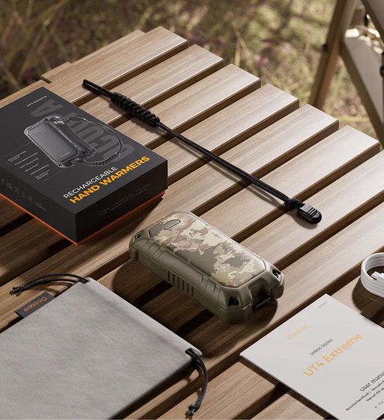 Ocoopa XTR handwarmer - 3-in-1 oplaadbaar - met powerbank en zaklamp - 10.000 mAh - IP56