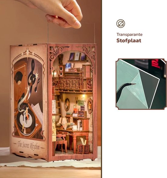 CuteBee Book Nook bouwpakket - The Secret Rhythm - houten 3D puzzel