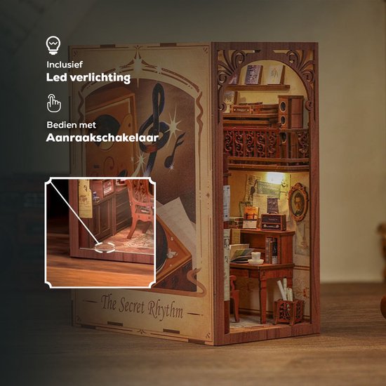CuteBee Book Nook bouwpakket - The Secret Rhythm - houten 3D puzzel