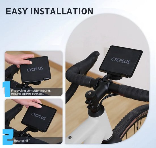 Cycplus Z7 telefoonhouder - stuurmontage voor Garmin mounts - geschikt voor Tacx en Wahoo fietstrainers - Transparant