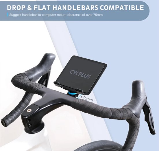 Cycplus Z7 telefoonhouder - stuurmontage voor Garmin mounts - geschikt voor Tacx en Wahoo fietstrainers - Transparant