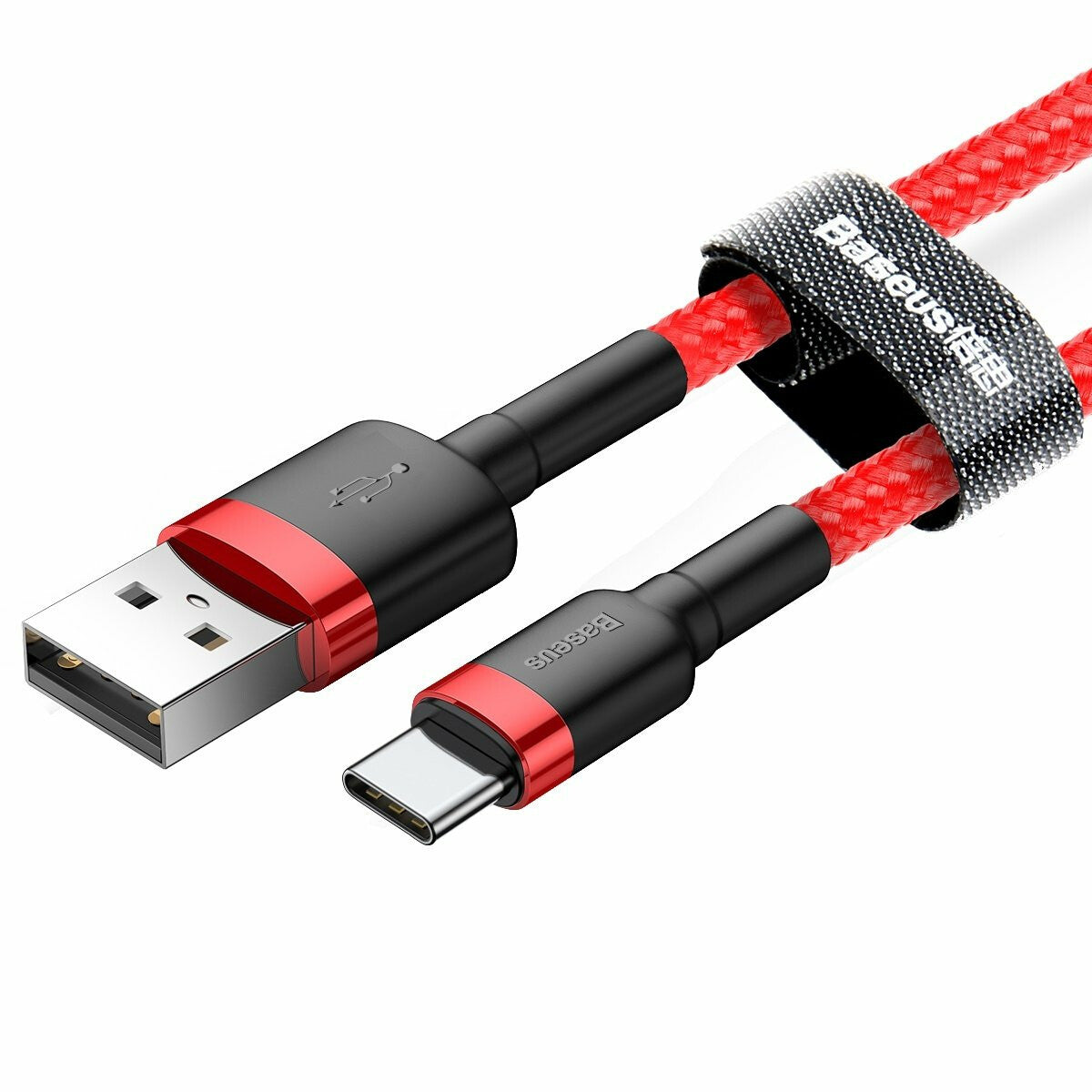 Baseus Cafule Kabel USB naar USB-C 3 A - 1 meter - Rood/Zwart