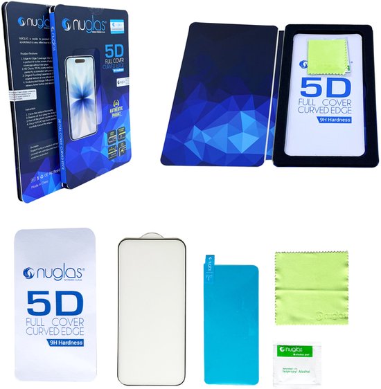NuGlas screenprotector - 5D - iPhone 12 Pro Max - Zwart