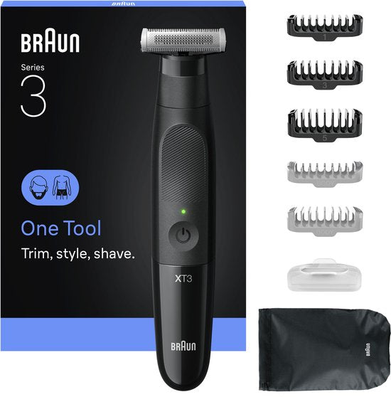 Braun All-in-One Series X XT3200 stylingset - 7 tools - 4D Flex scheerblad - Zwart
