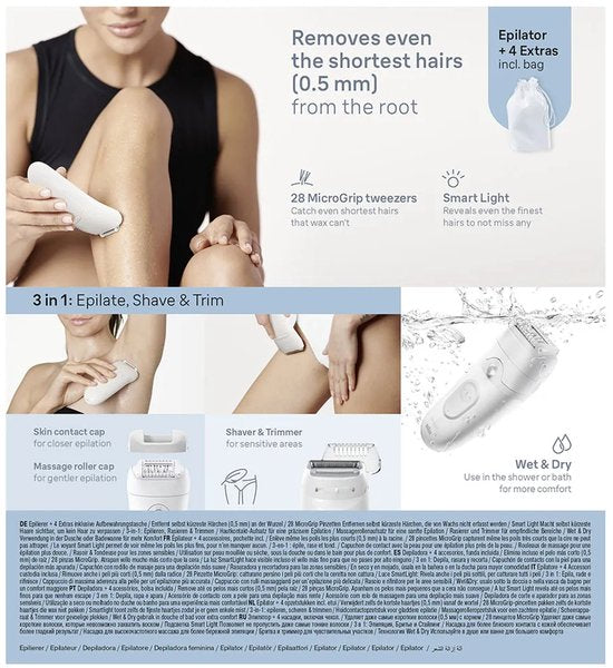 Braun Silk·épil 5 epilator - met ladyshave opzetstuk - type 5-041 - Wit/grijs