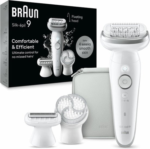 Braun Silk-épil 9 9-061 epilator - 40 pincetten - Zilver/Wit