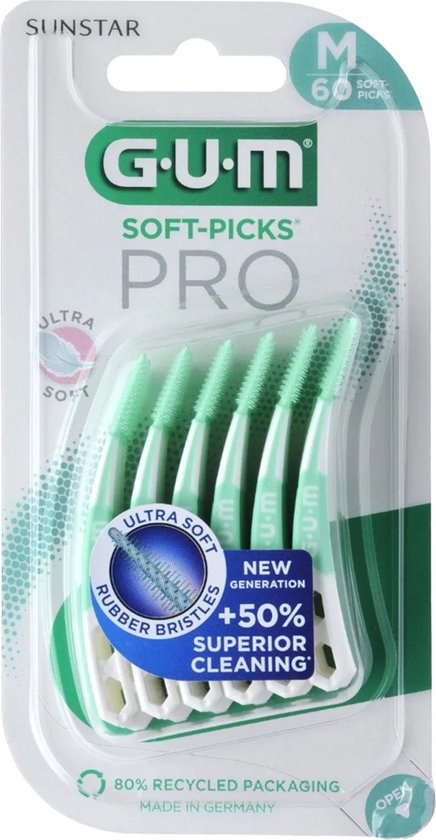 GUM Soft Picks Pro ragers - medium - 60 stuks