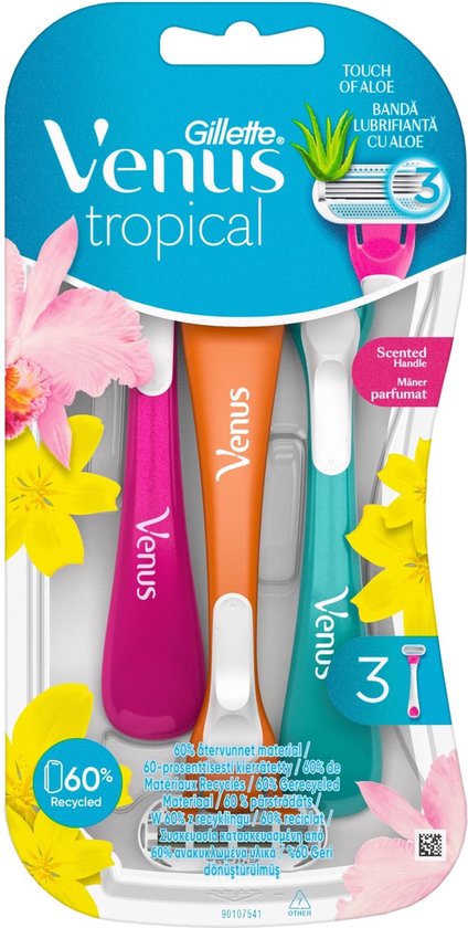 Gillette Venus Tropical scheerapparaat set van 3 - voor vrouwen - Aloe Vera