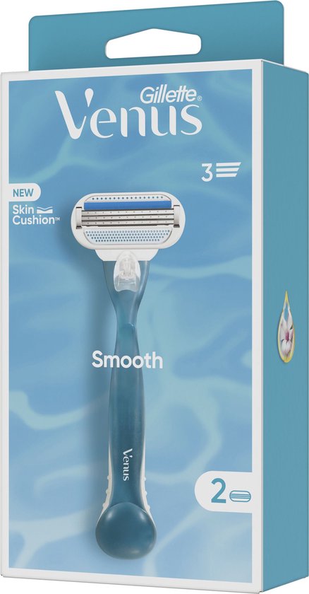 Gillette Venus Smooth scheersysteem - rondingvolgende mesjes - 1 handvat en 2 navulmesjes