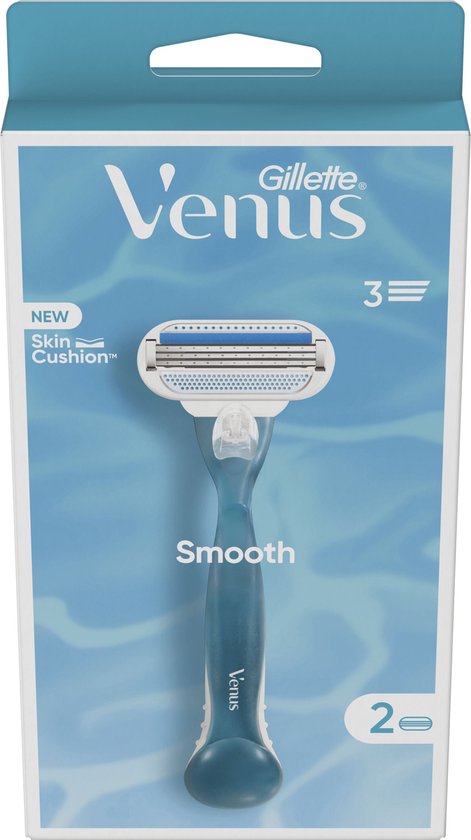 Gillette Venus Smooth scheersysteem - rondingvolgende mesjes - 1 handvat en 2 navulmesjes